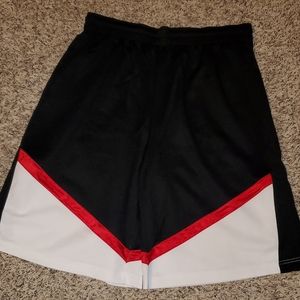 Bugle Boy Sport Shorts, XL, Black and White with Red stripe
